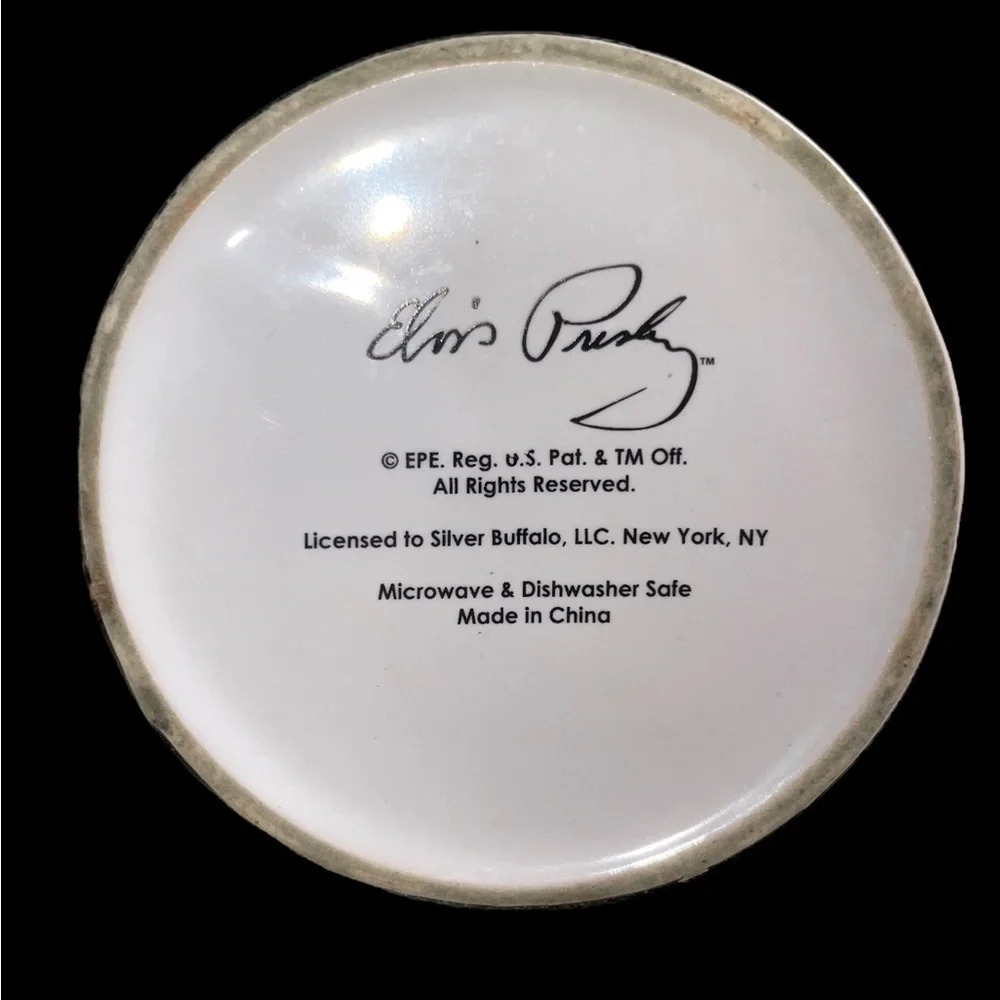 Elvis Presley Coffee Mug with Young Elvis Silver Buffalo LLC Black White Cup - Picture 3 of 5